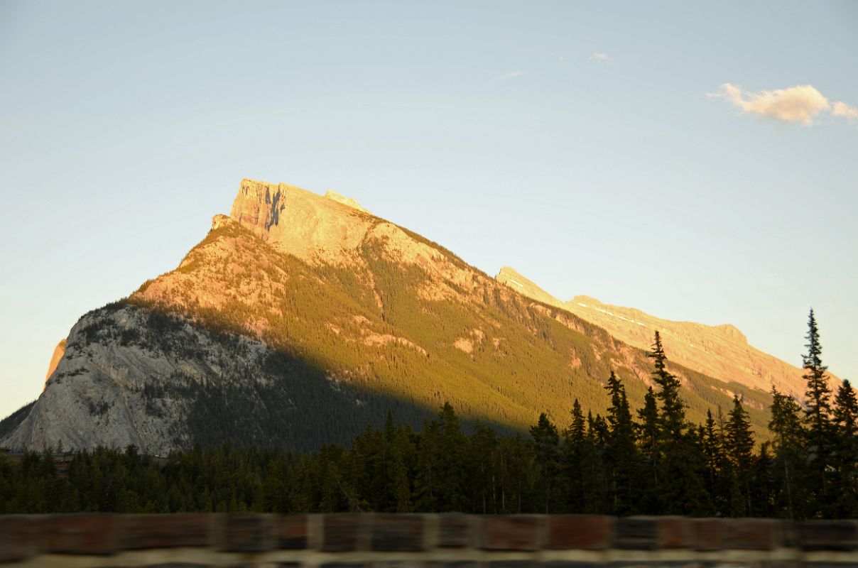 15 Mount Rundle At Sunset From Bow River Bridge In Banff In Summer